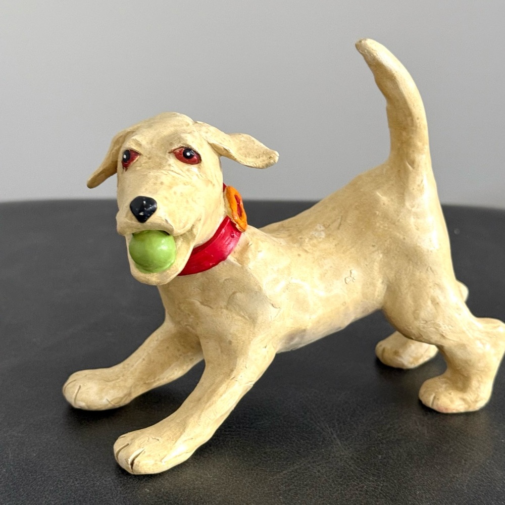 Rare Judie Bomberger Signed & Handpainted SAM THE DOG Folk Art 5” * 6” Long